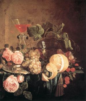 Jan Davidsz De Heem : Still-Life with Flowers and Fruit